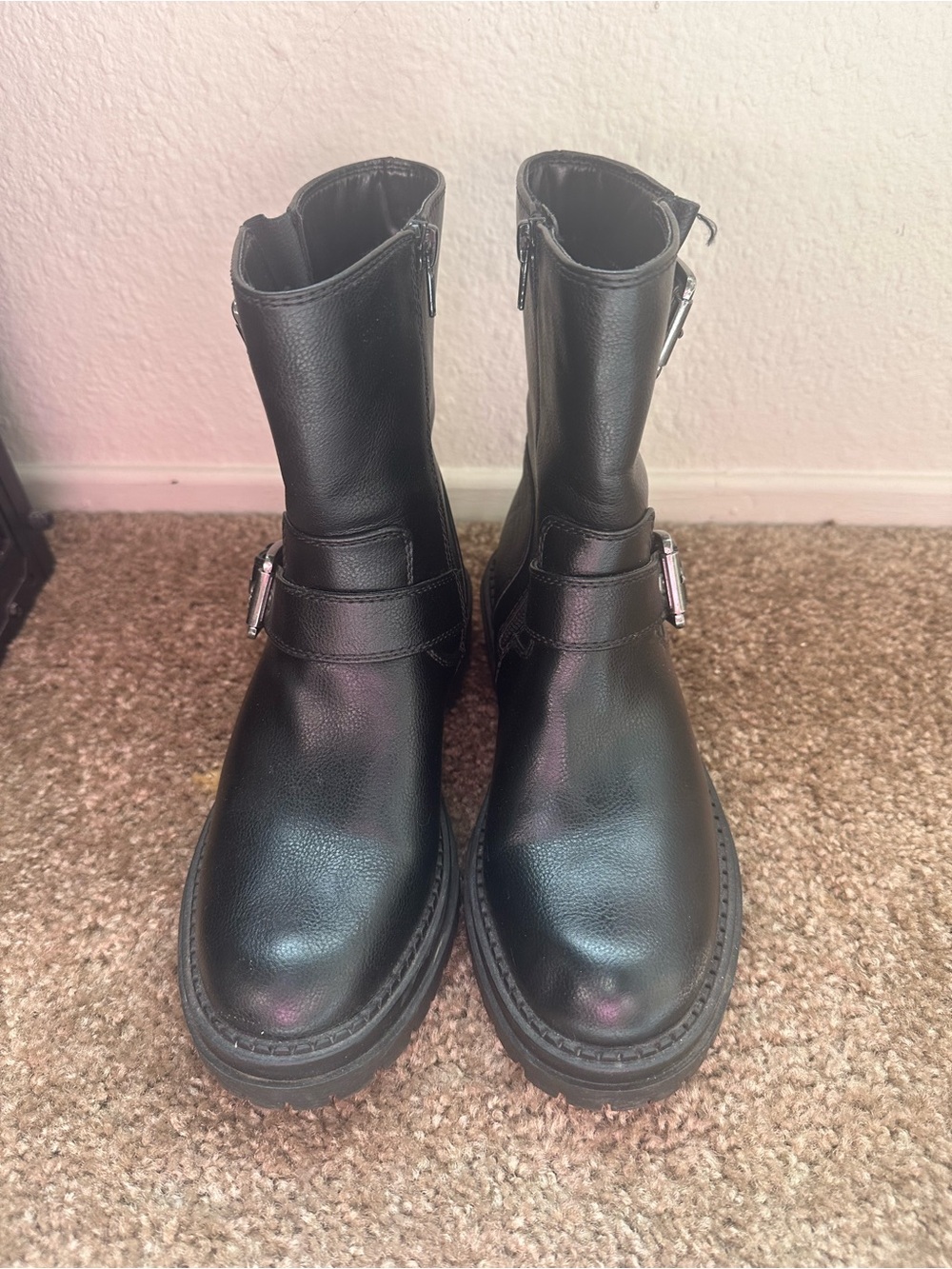Arizona Jean Company Black Buckle Moto Ankle Boots